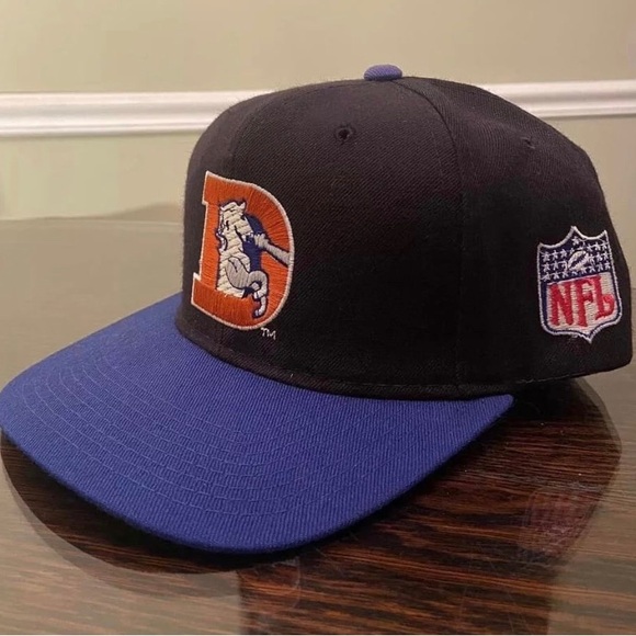 Vintage Denver Broncos STARTER 100% Wool NFL Adjustable Snapback Cap Hat 90s - Picture 3 of 6
